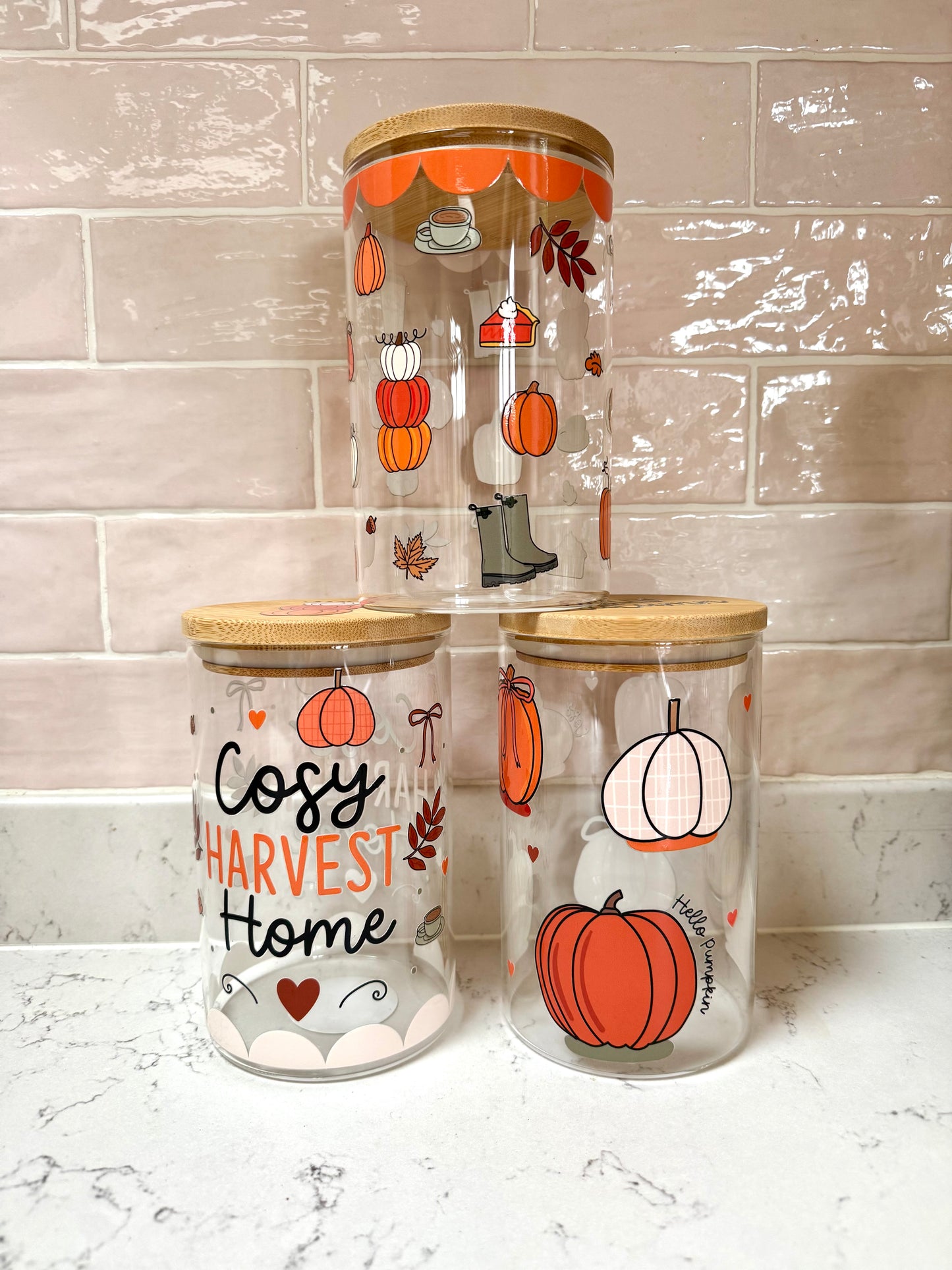Sam Jayne Autumn Jar Glass Canister Set - PREORDER Dispatched 14th September