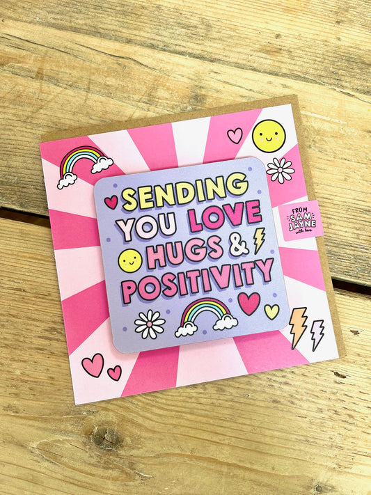 Sending you love and hugs Coaster Card
