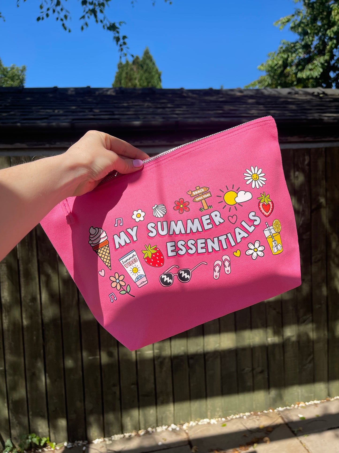 'My Summer Essentials' Large Pink Bag