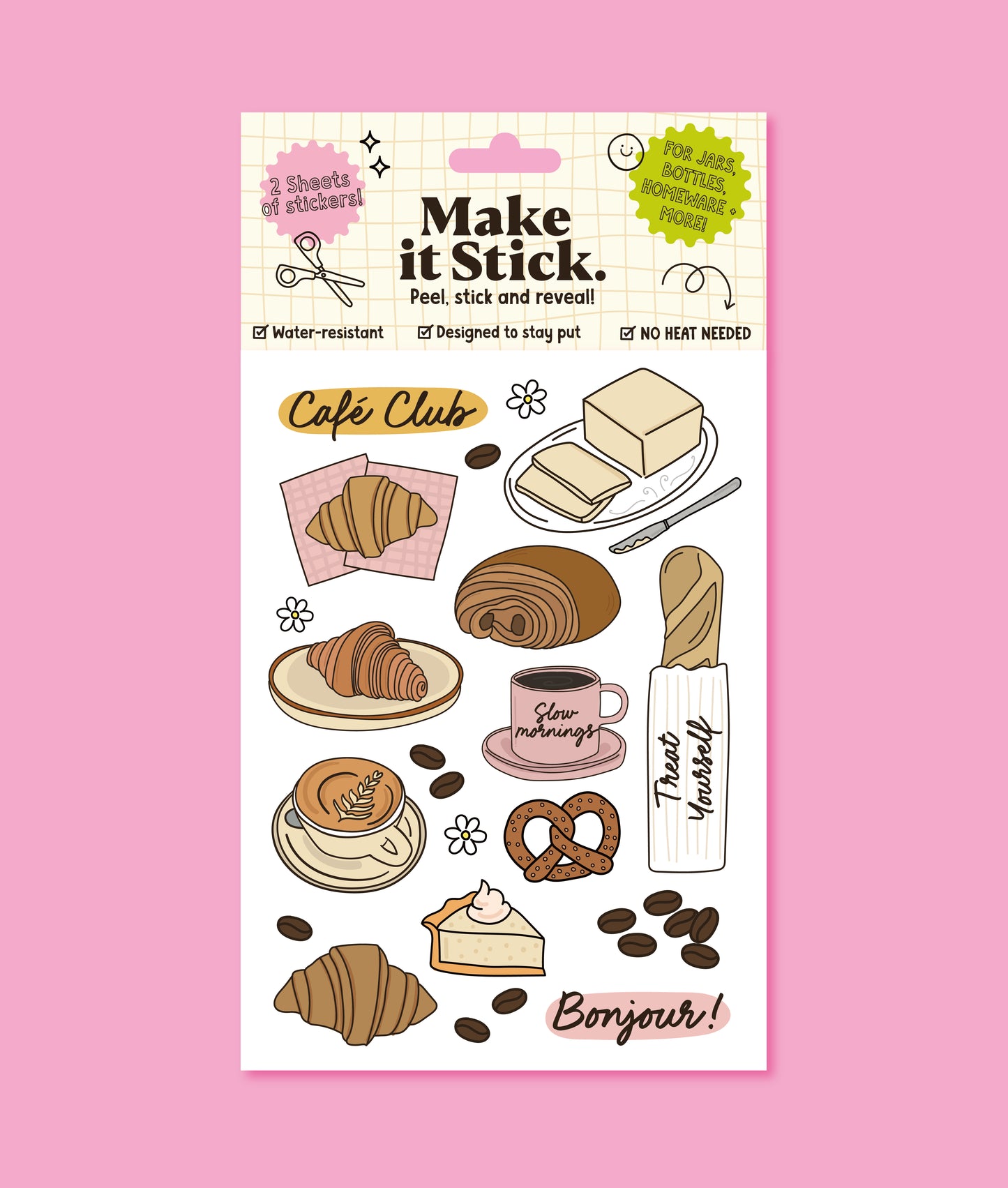 French Cafe Make it Stick Transfer Decal Pack