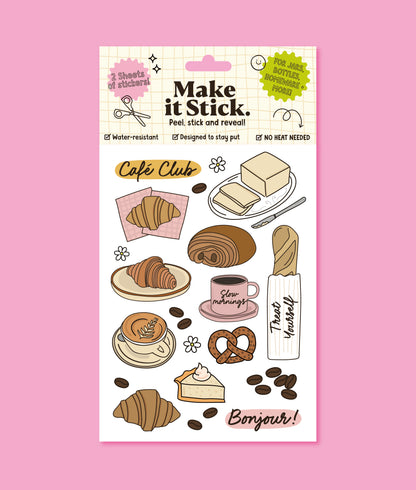 French Cafe Make it Stick Transfer Decal Pack