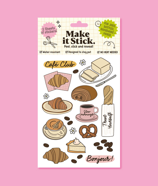 French Cafe Make it Stick Transfer Decal Pack