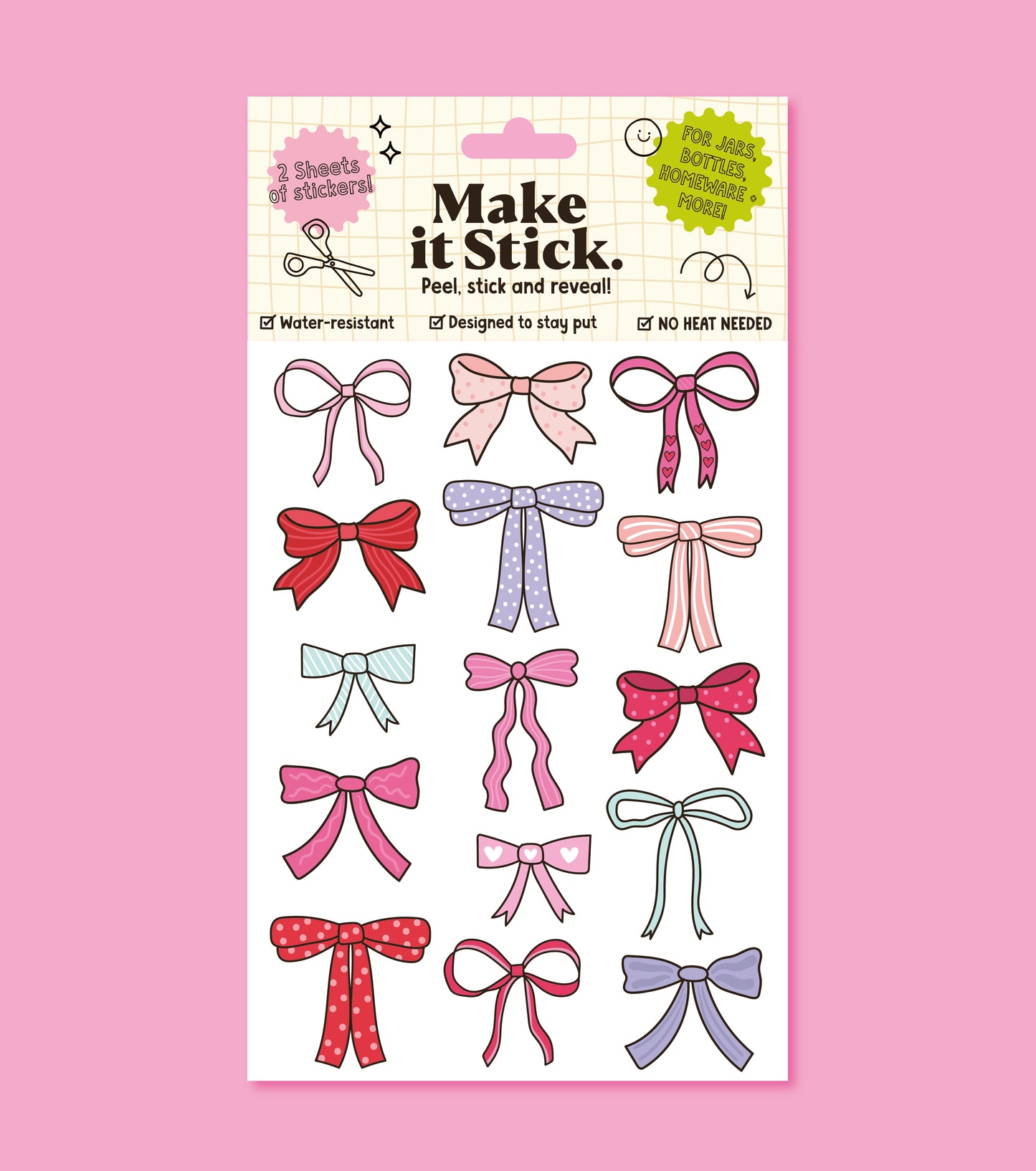 Bows Make it Stick Transfer Decal Pack