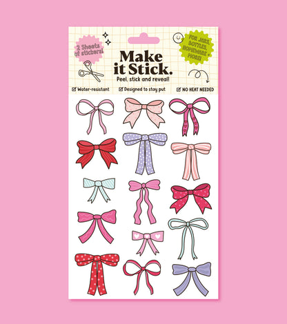 Bows Make it Stick Transfer Decal Pack
