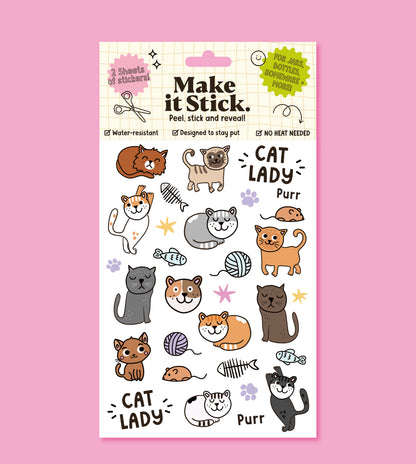 Cats Make it Stick Transfer Decal Pack