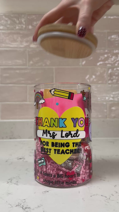 Thank you Teacher - PERSONALISED Jar - PREORDER Dispatched 17th June